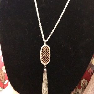 Silver and gold tassel necklace